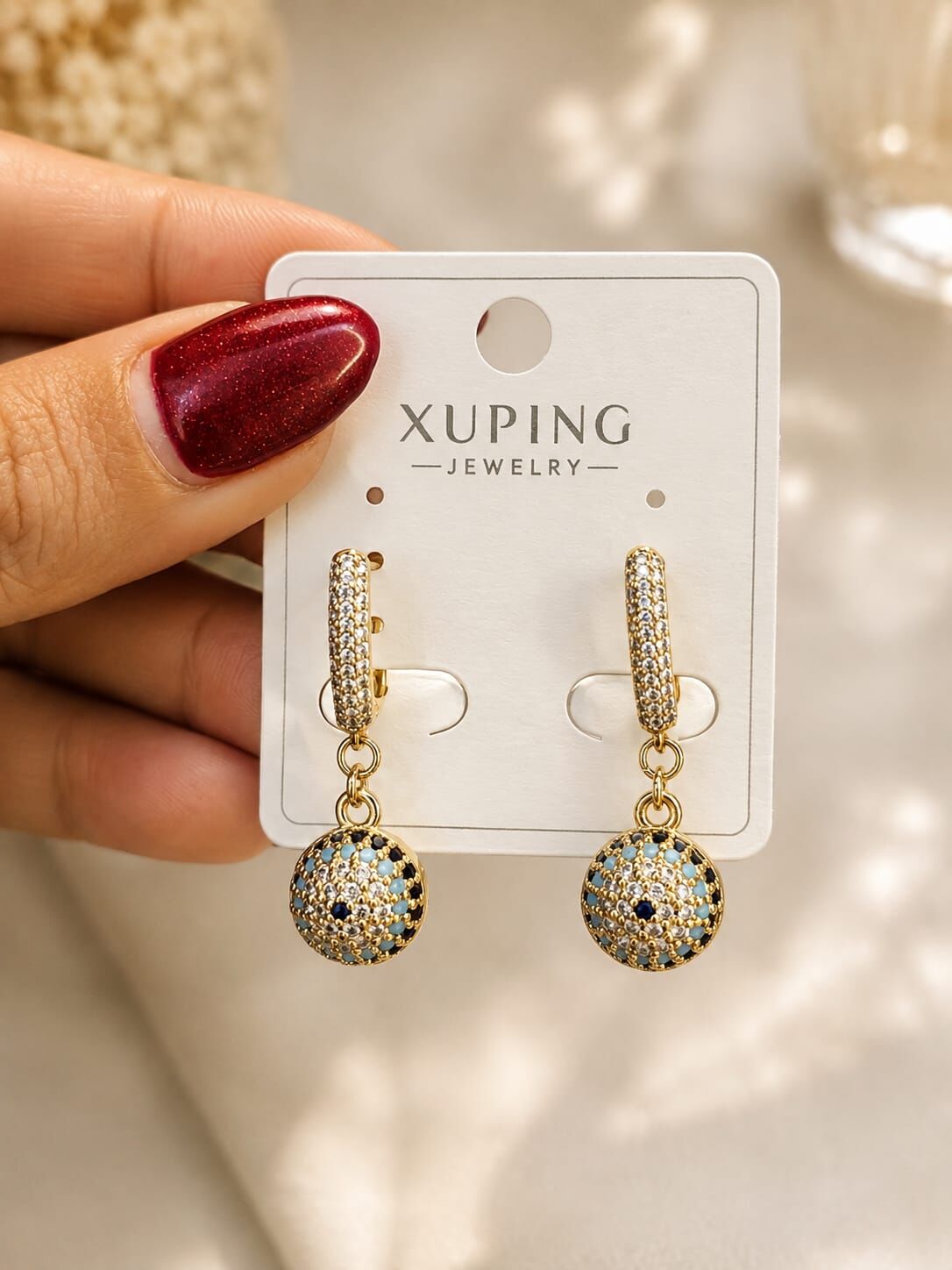 Nazar Top Boncuk Xupıng Küpe