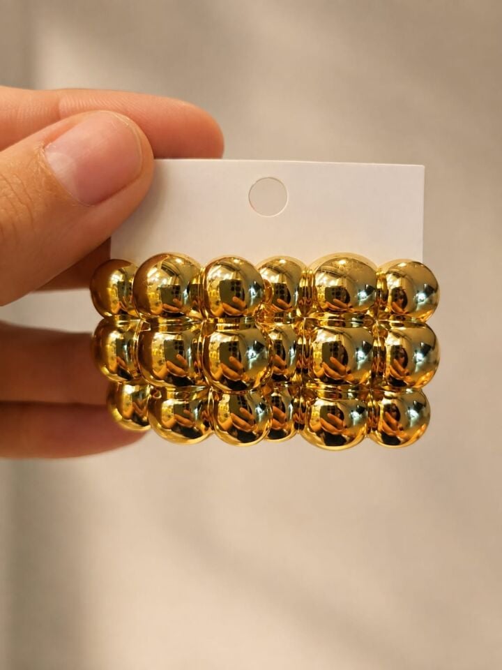 Plaka Asimatrik Küpe Gold Vip