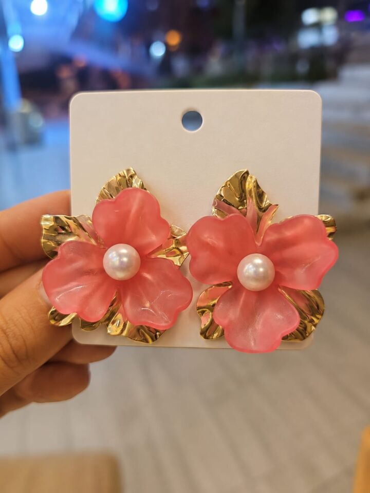 Çiçek Küpe Kırmızı