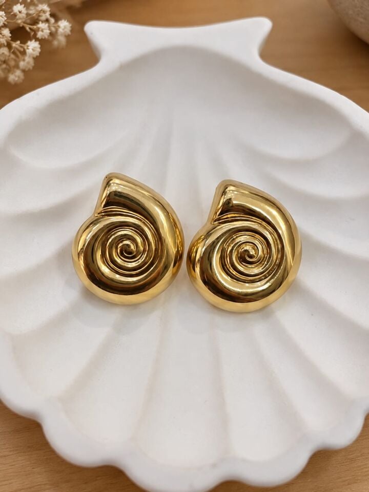 Gold Plaka Çelik Küpe